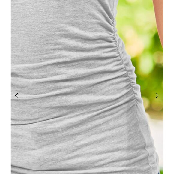 New with tags, VENUS Gray Square Neck Ruched Side Tank Top, Size 2X - Picture 3 of 10